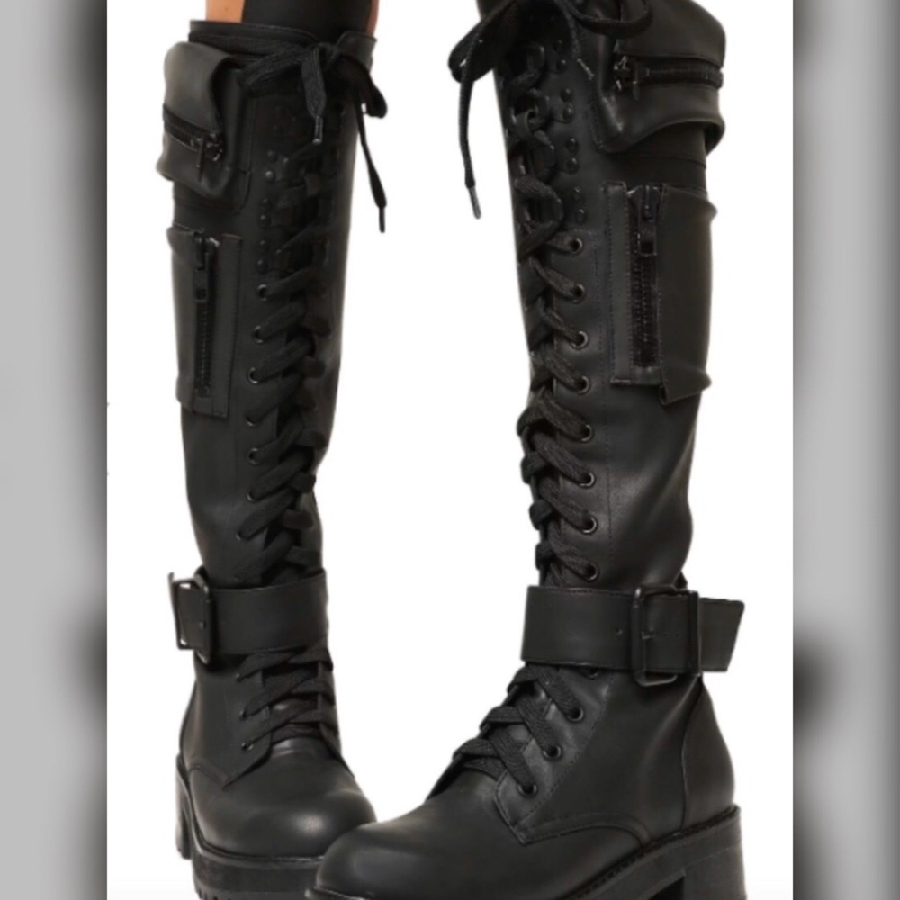 Dolls kill Black Combat Hiking/rave boots